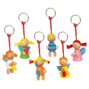 6 Bunte Holzanhänger für Kinder - Motiv 