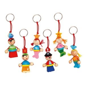 6 Bunte Holzanhänger für Kinder - Motiv 