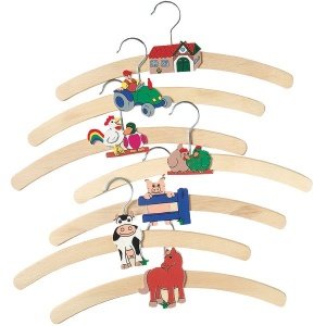 6 Kleiderbügel mit Motiv Bauernhof von M