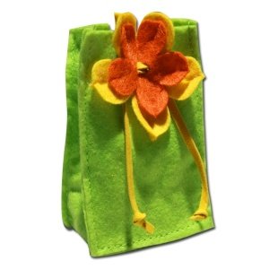 6 Mandelsäckchen Filz, grün