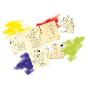 6 Witzige Figuren s/w, sortiert zum Ausm