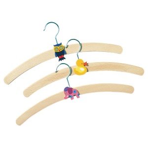 6 bunte Kleiderbügel mit Tiermotiven von