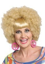 60er 70er Hippie Afro Perücke mit Pony h