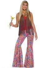 60er 70er Hippie Damen-Schlaghose bunt