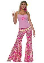 60er 70er Hippie Damen-Schlaghosen Flowe
