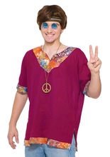 60er 70er Hippie Hemd weinrot