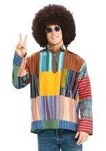 60er 70er Hippie Patchwork-Hemd bunt