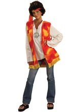 60er 70er Hippie Weste und Stirnband rot