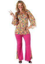 60er 70er Hippie XXL Damenkostüm grün-or