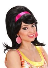 60er Jahre Perücke, schwarz