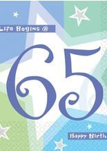 65. Geburtstag Servietten Stern 16 St.