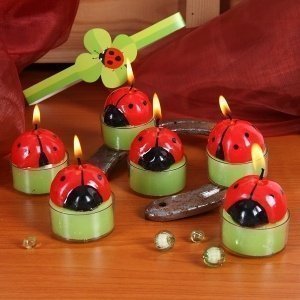 6er Set Teelichter Marienkäfer