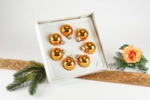 7 Christbaumkugeln Blutorange glanz Ø 4 