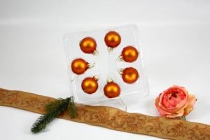 7 Christbaumkugeln Blutorange matt Ø 4 c