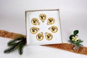 7 Christbaumkugeln Inkagold glanz Ø 4 cm