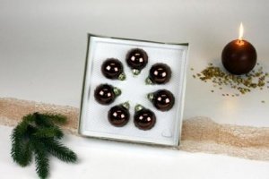 7 Christbaumkugeln Nougat glanz Ø 4 cm