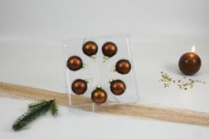 7 Christbaumkugeln Nougat matt Ø 4 cm