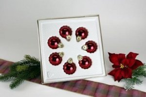 7 Christbaumkugeln Ochsenblut glanz Ø 4 