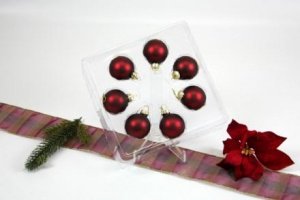 7 Christbaumkugeln Ochsenblut matt Ø 4 c