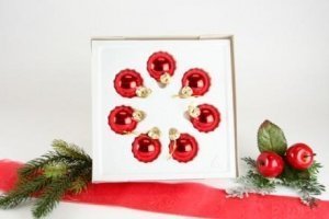 7 Christbaumkugeln Rot glanz Ø 4 cm