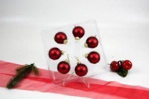 7 Christbaumkugeln Rot matt Ø 4 cm