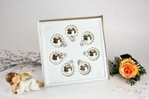 7 Christbaumkugeln silber Ø 4 cm