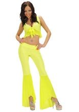 70er 80er Party Damenkostüm neongelb