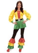 70er Disco Satin-Kleid mit Pailletten ge