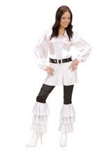 70er Disco Satin-Schlaghosen Damen mit P