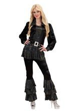 70er Disco Satin-Schlaghosen Damen mit P