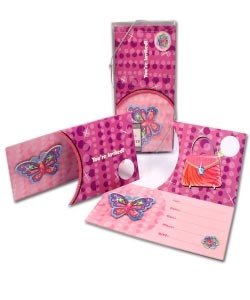 8 Einladungskarten *Glitzy Girl*
