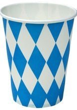 8 Pappbecher Bayern Party-Deko blau-weis