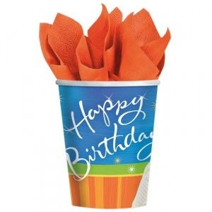 8 Pappbecher *Funkelnde Kerzen*