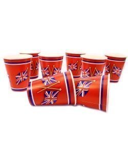 8 Pappbecher im England-Design