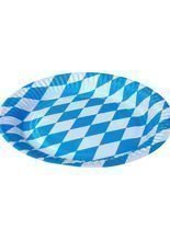 8 Pappteller Bayern Party-Deko blau-weiss