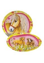 8 Pappteller Pferde Kindergeburtstag hel