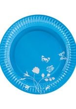 8 Pappteller Schmetterlinge Party hellbl