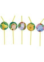 8 Trinkhalme Safari Kindergeburtstag-Dek