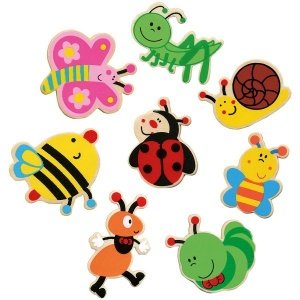 8 lustige Holz Sticker mit Tiermotiv