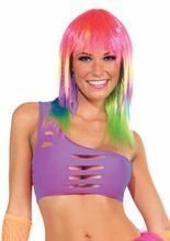 80er 90er Disco Bandeau-Top neon-lila