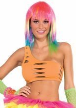 80er 90er Disco Bandeau-Top neon-orange