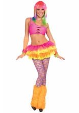 80er 90er Disco Bandeau-Top neon-pink