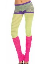 80er 90er Disco Netz-Panty neon-lila