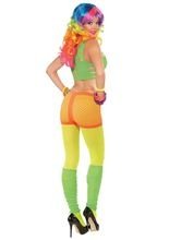 80er 90er Disco Netz-Panty neon-orange