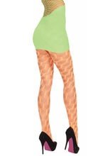 80er 90er Netz-Strumpfhose neonorange
