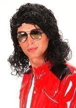 80er Jahre King of Pop Perücke schwarz