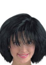 80er Jahre Look Perücke schwarz