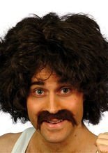 80er Jahre Party Perücke mit Bart