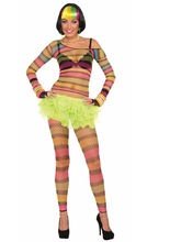 80er-Netz-Leggings Regenbogen bunt