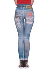 90er Jeans-Leggings Grunge blau